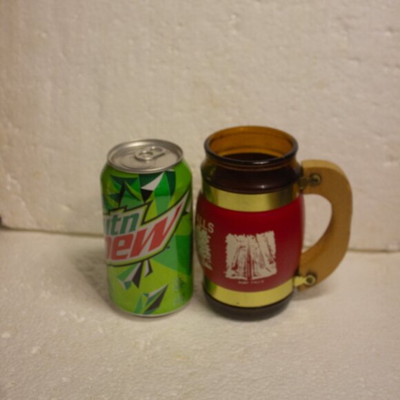 5" Souvenir Brown Glass Wrapped Mug Ruby Falls Lookout Mountain Tennessee - Picture 5 of 5